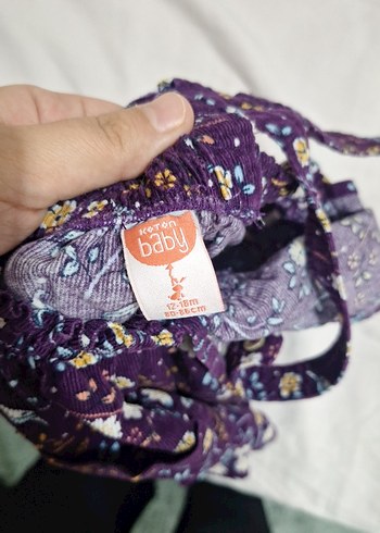 Kız Çocuk Mor Çiçekli Askılı Elbise - Görsel 3