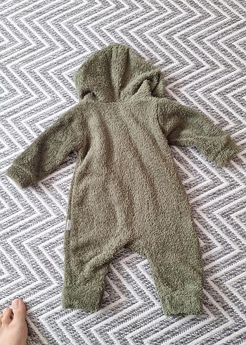 Gri Örme Polar Bebek Tulum - Görsel 2