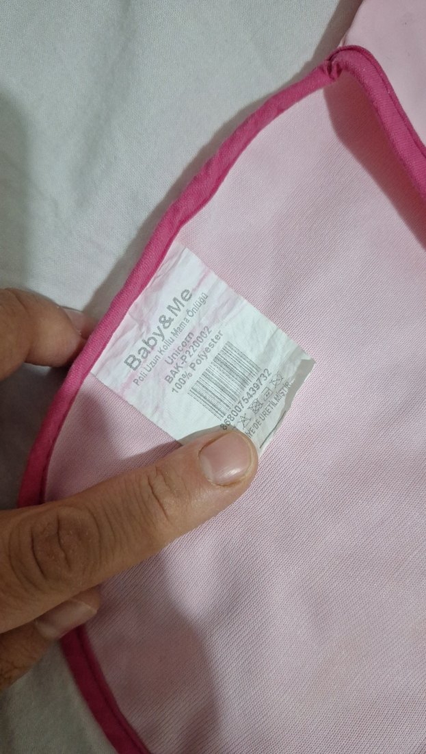 Pembe Baskılı Bebek Mama Önlüğü - Görsel 3