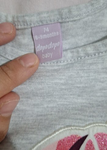 Uzun Kollu Unicorn Baskılı Kız Elbise - Görsel 2