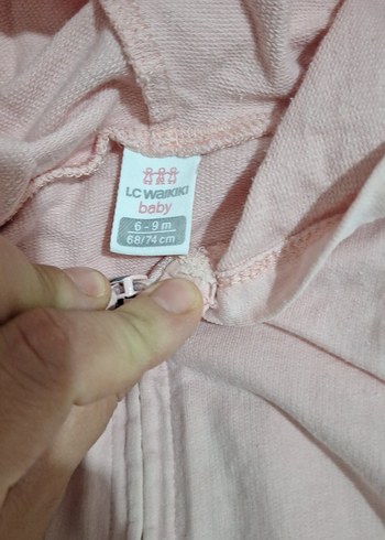 Kız Çocuk Kapüşonlu Fermuarlı Pembe Yelek - Görsel 2