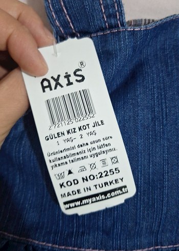 Nakışlı Renkli Kız Kot Elbise - Görsel 3