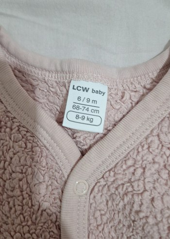 Kız Çocuk Pembe Düğmeli Polar Yelek - Görsel 2