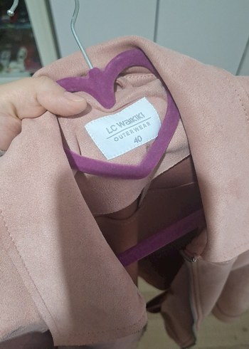 Pembe Süet Kadın Ceket - Görsel 2