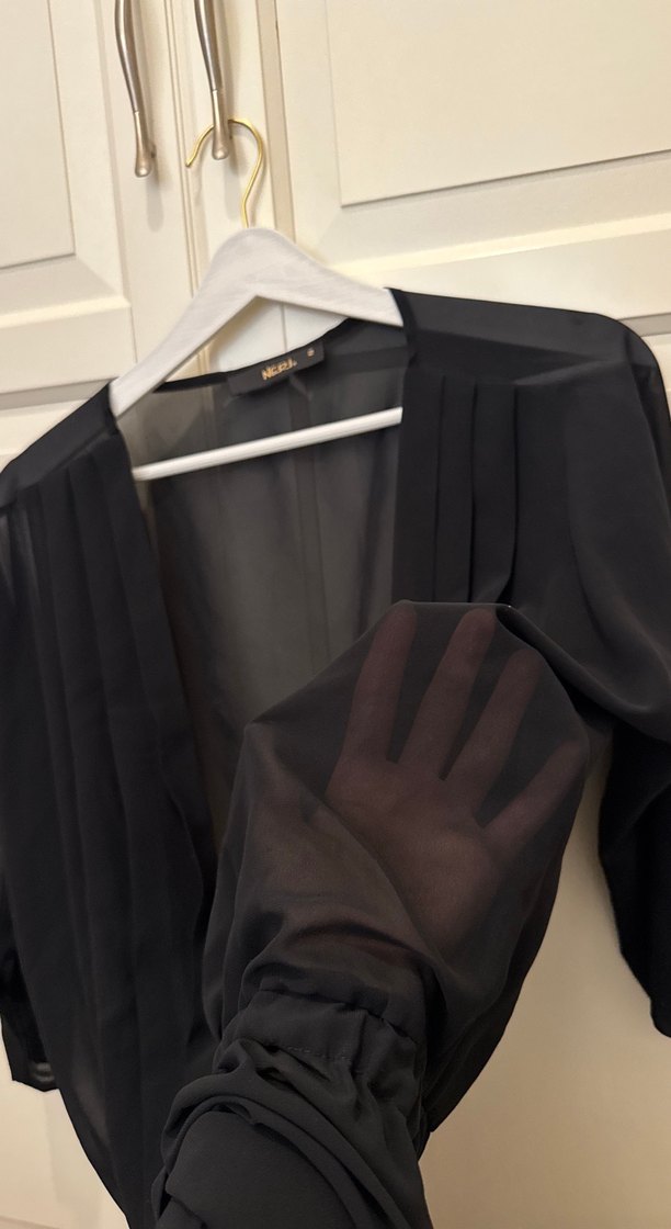 Siyah transparan üst - Görsel 2