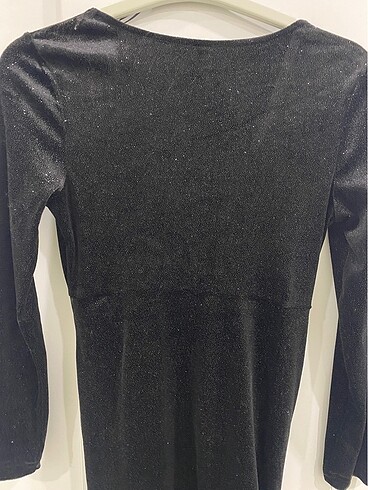 s Beden siyah Renk H&M siyah ışıltılı mini elbise