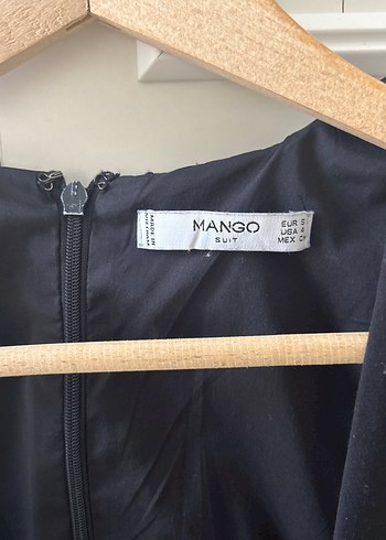 Siyah mango kare yaka elbise - Görsel 2