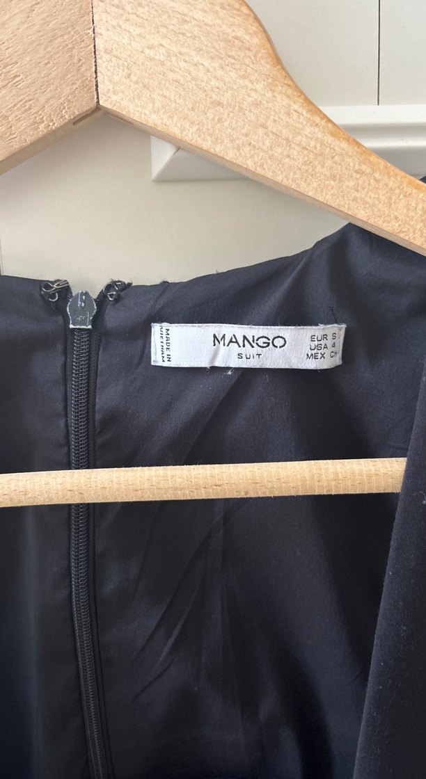 Siyah mango kare yaka elbise - Görsel 2