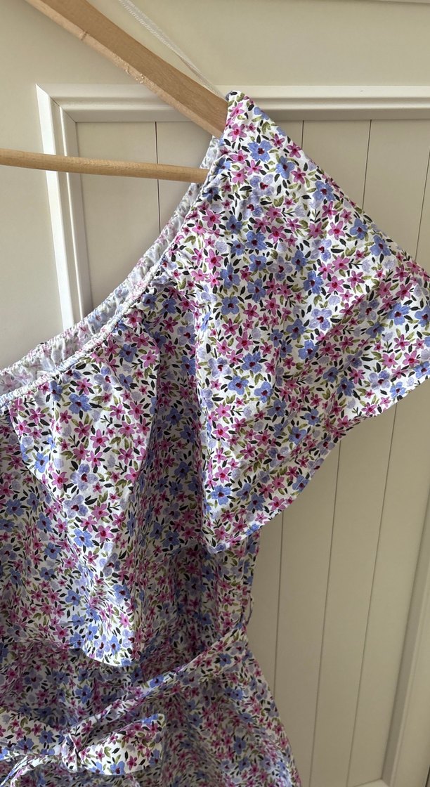 Mango Çiçek Desenli tek omuz Bohem Elbise - Görsel 3