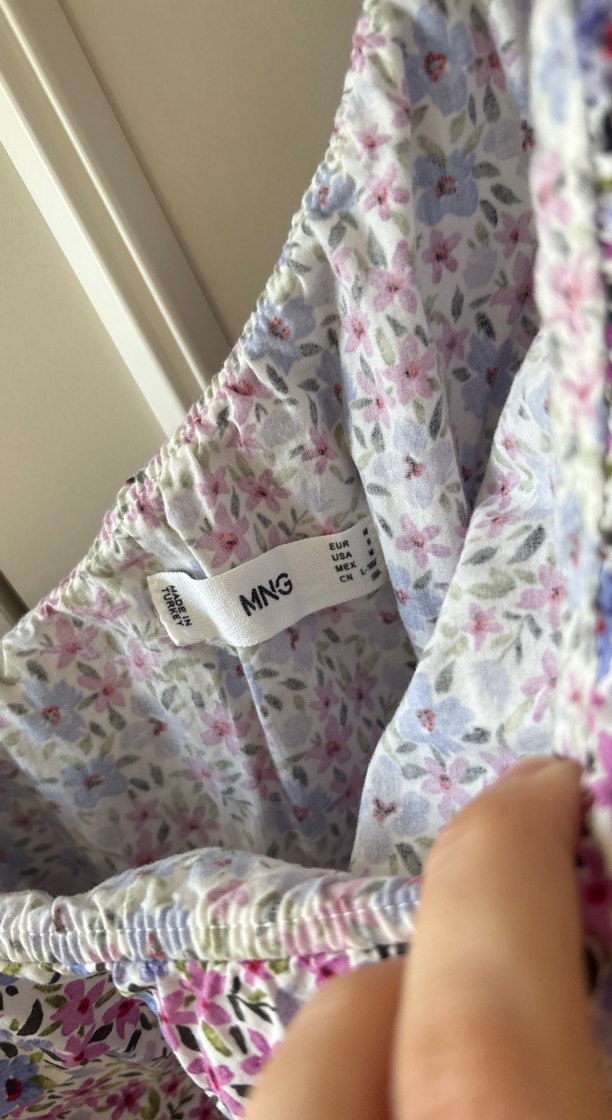 Mango Çiçek Desenli tek omuz Bohem Elbise - Görsel 4