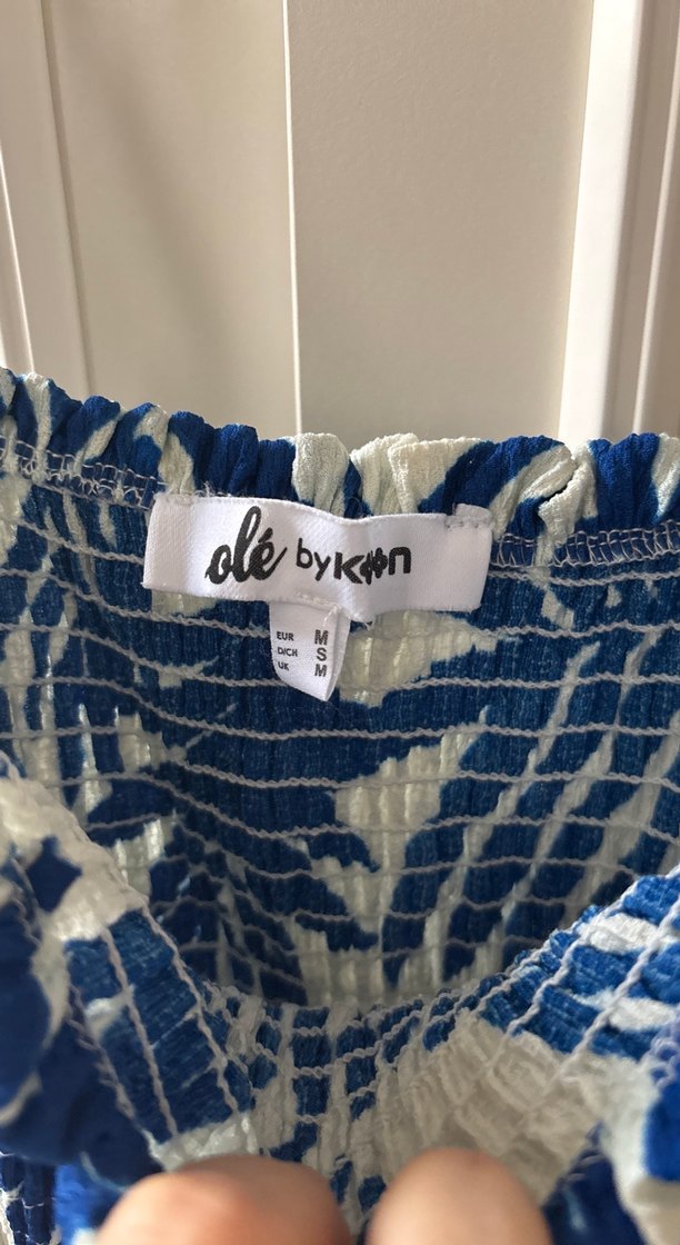 Mavi Bağlama Desenli Bohem Midi Elbise koton - Görsel 3