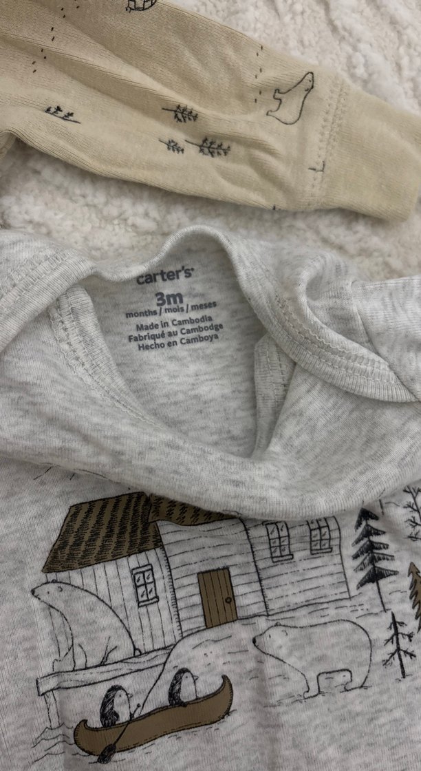 Carters marka 2li Uzun Kollu Erkek Bebek Tulumları - Görsel 3