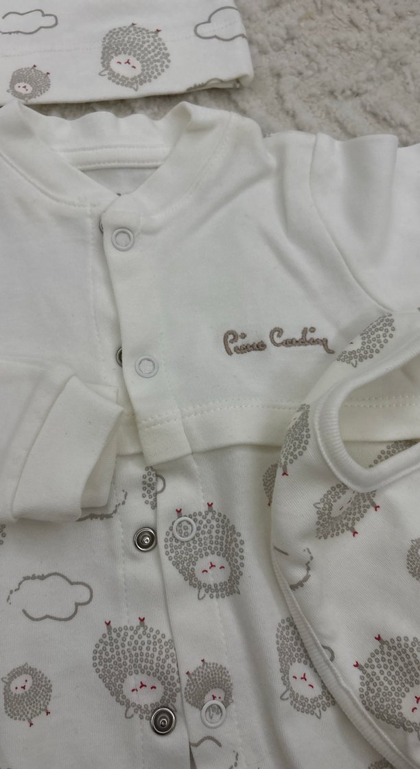 Bebek Erkek Gri Desenli Örme Tulum Seti - Görsel 3