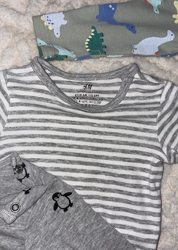 Gri Uzun Kollu Pamuklu Bebek Body - Görsel 3