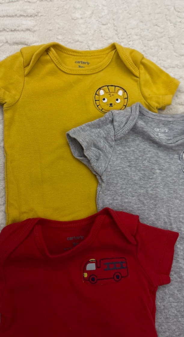 Carters marka 3lü Kısa Kollu Bebek Body - Görsel 2