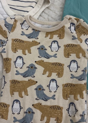 Uzun Kollu Gri Pamuklu Bebek Body - Görsel 2