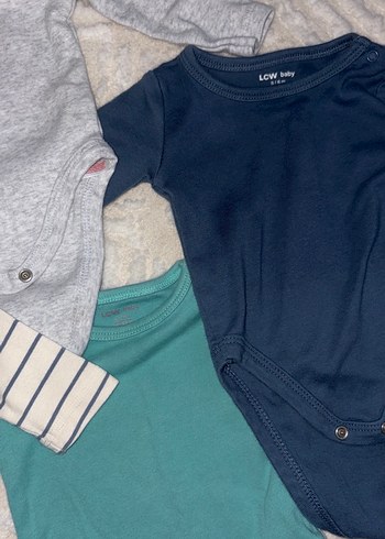 Uzun Kollu Gri Pamuklu Bebek Body - Görsel 4