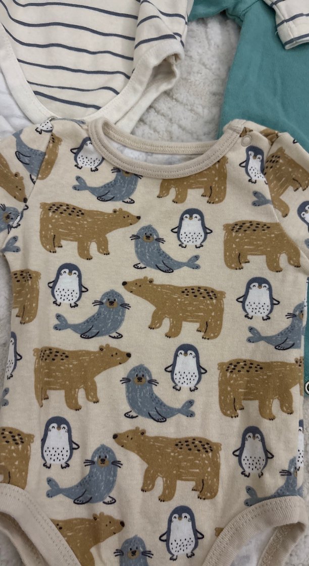 Uzun Kollu Gri Pamuklu Bebek Body - Görsel 2