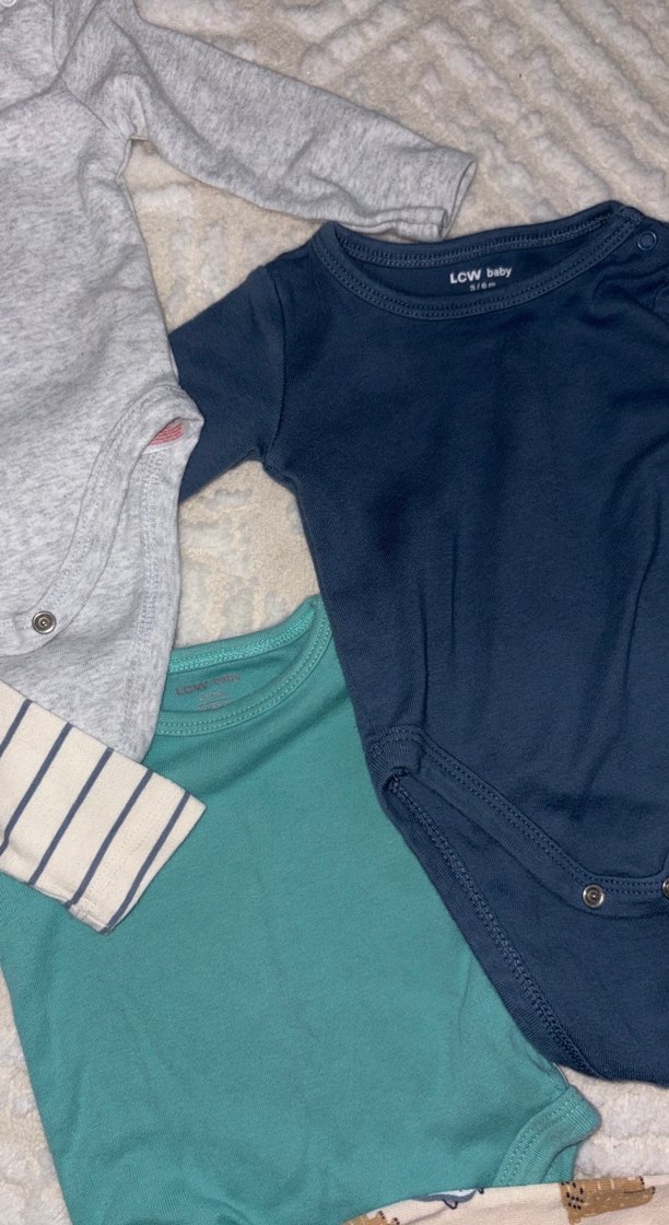 Uzun Kollu Gri Pamuklu Bebek Body - Görsel 4