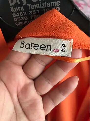 xl Beden turuncu Renk Saten ceket