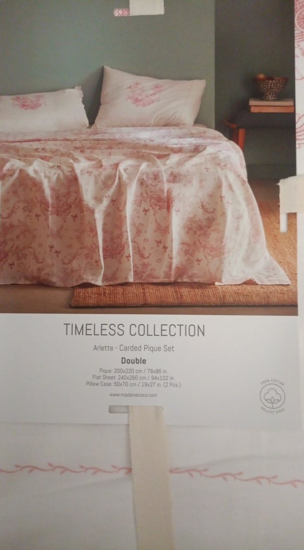 Pembe Desenli Çift Kişilik pike Takımı - Görsel 3