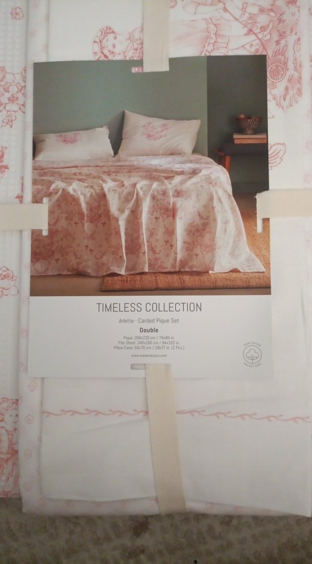 Pembe Desenli Çift Kişilik pike Takımı - Görsel 2