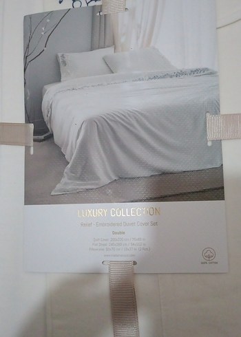 Beyaz Baskılı Nevresim Takımı çift kişilik - Görsel 2