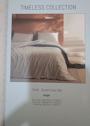 Baskılı Gri Beyaz Nevresim Takımı tek kişilik - Görsel 2