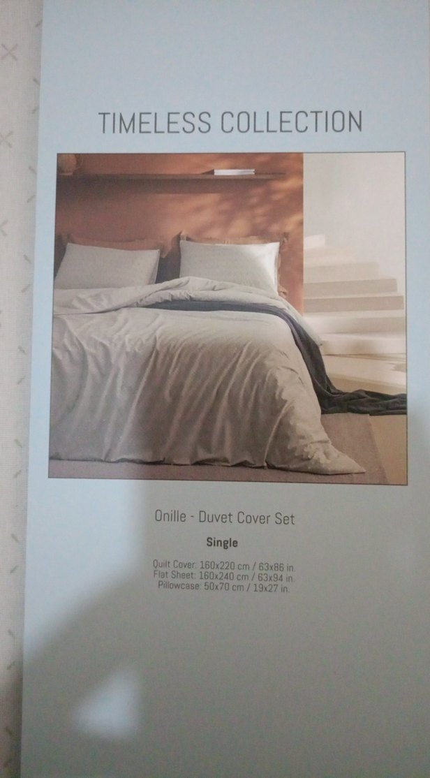 Baskılı Gri Beyaz Nevresim Takımı tek kişilik - Görsel 2