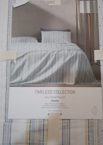 TIMELESSCOLLECTION Gri Beyaz Baskılı pike Takımı - Görsel 2