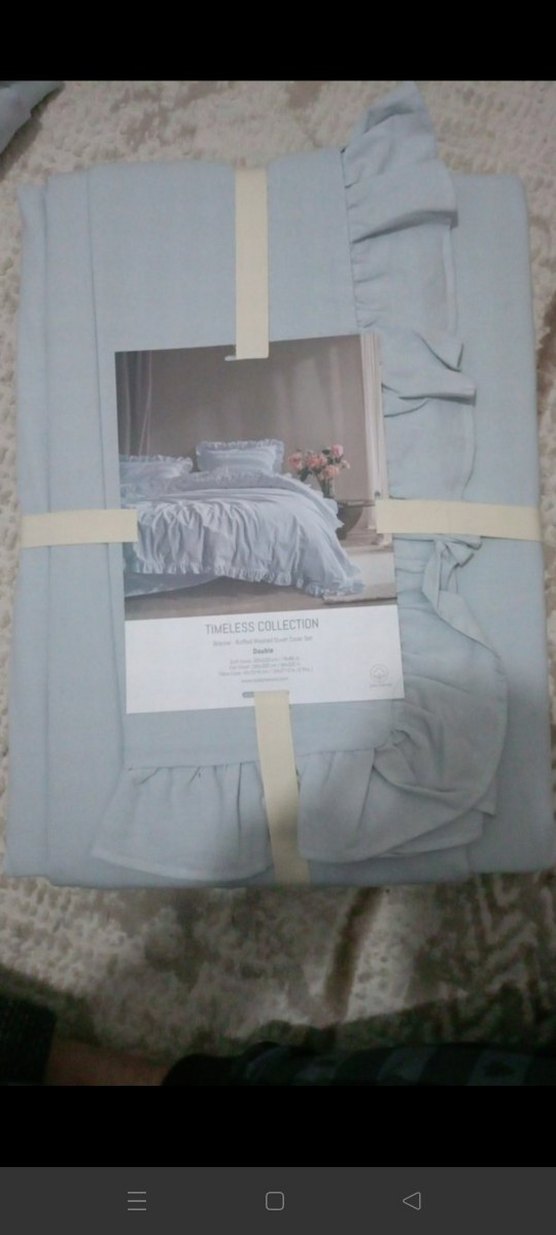 Beyaz Fırfırlı Çift Kişilik Nevresim Takımı - Görsel 2