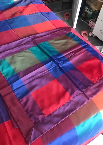 Kareli tafta ici pamuklu yatak ortusu - Görsel 7