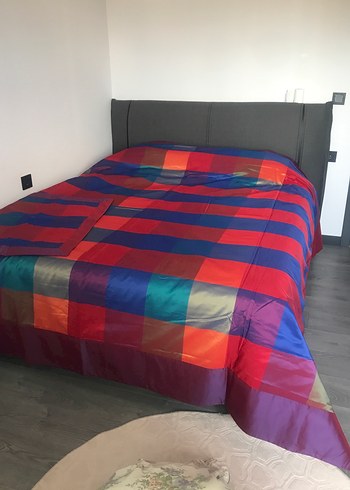 Kareli tafta ici pamuklu yatak ortusu - Görsel 3