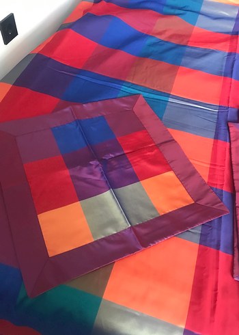 Kareli tafta ici pamuklu yatak ortusu - Görsel 8