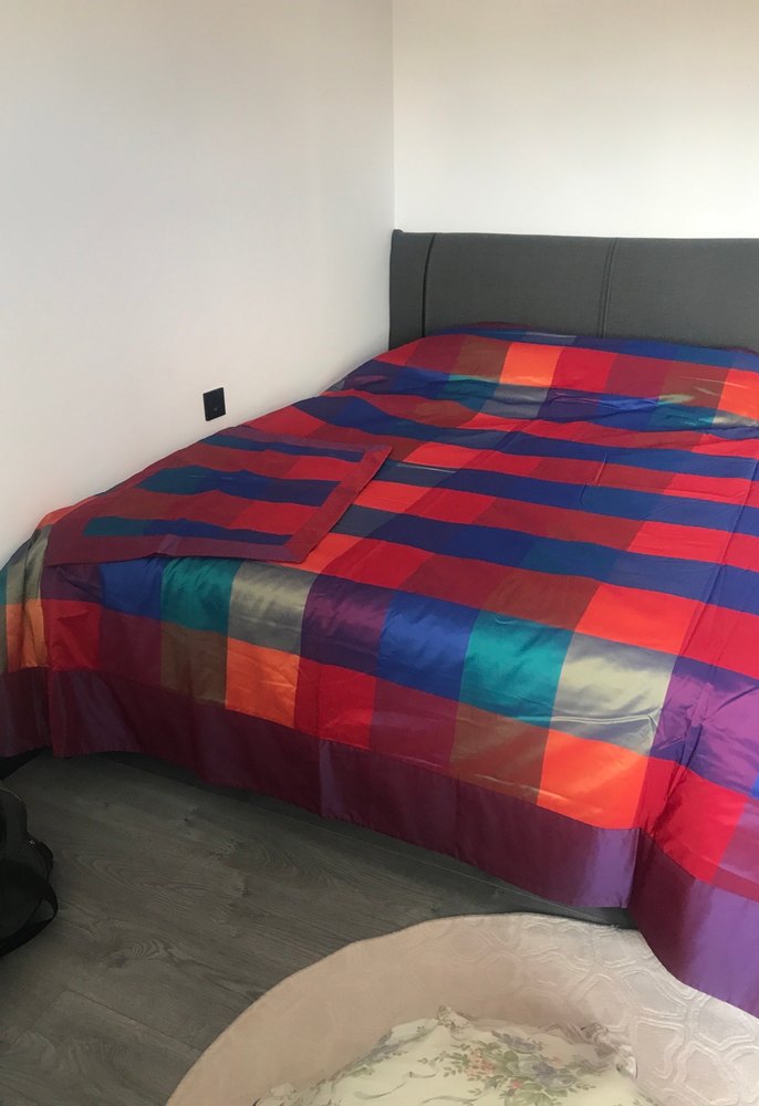 Kareli tafta ici pamuklu yatak ortusu - Görsel 4