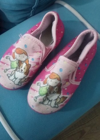 Kız Çocuk Pembe Baskılı Sıcak Ev Terliği - Görsel 2