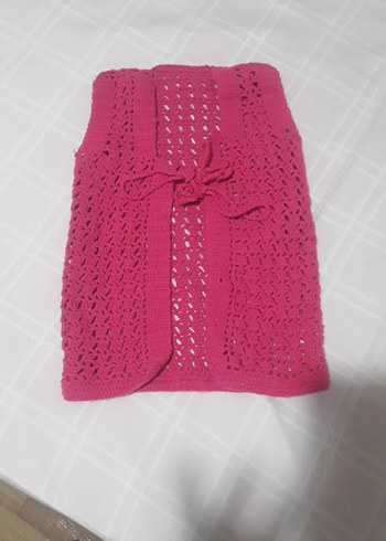 Kız Çocuk Pembe Örgü Yelek - Görsel 2