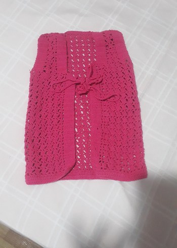 Kız Çocuk Pembe Örgü Yelek - Görsel 3