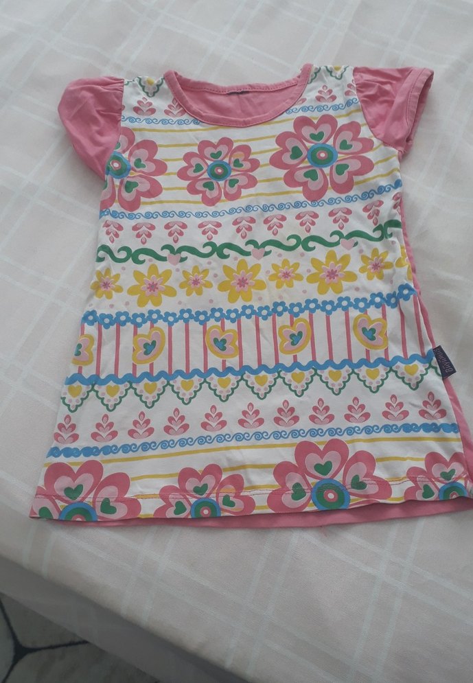 Çiçek Desenli Kız Çocuk Bohem Elbise - Görsel 3