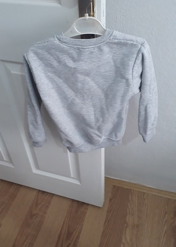 Gri Erkek Çocuk Ayıcık Nakışlı Sweatshirt - Görsel 3