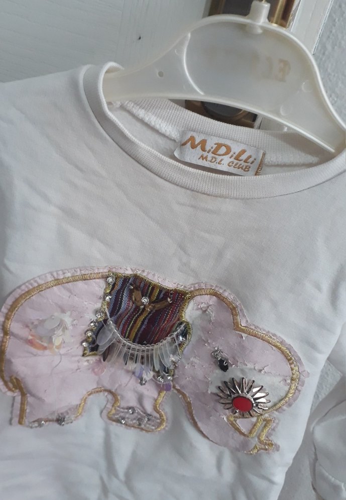 Kız Çocuk Beyaz Uzun Kollu Fırfırlı Tişört - Görsel 3