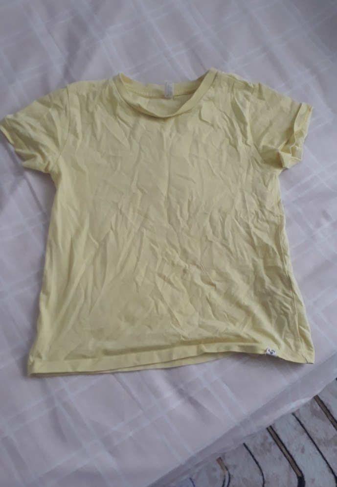 Kız Çocuk Sarı Kısa Kollu Basic Tişört - Görsel 2