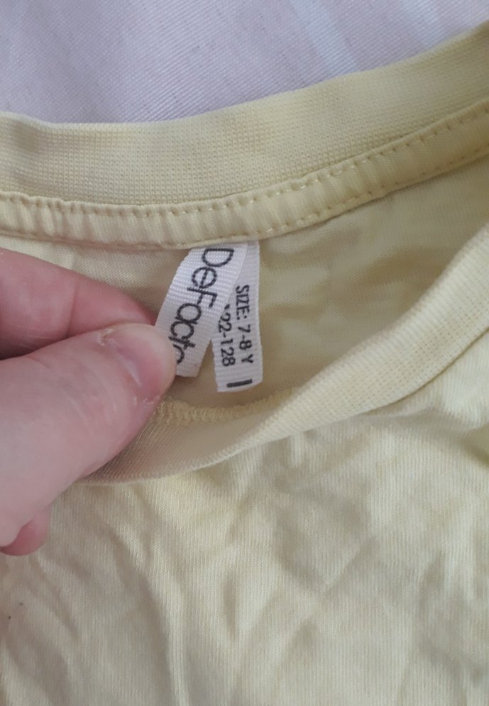 Kız Çocuk Sarı Kısa Kollu Basic Tişört - Görsel 3