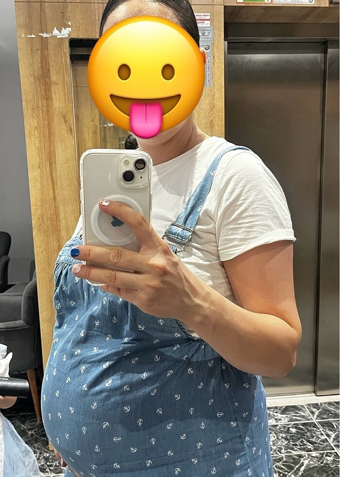 Hamile kot jean elbise - Görsel 2