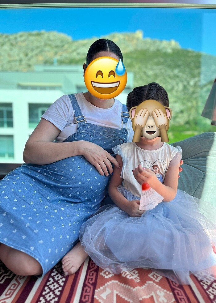 Hamile kot jean elbise - Görsel 3