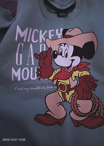 Turkuaz Mickey Mouse Baskılı Erkek Eşofman Takımı - Görsel 3