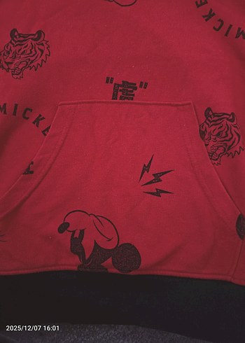 Kırmızı Kapüşonlu Erkek Çocuk Sweatshirt - Görsel 2