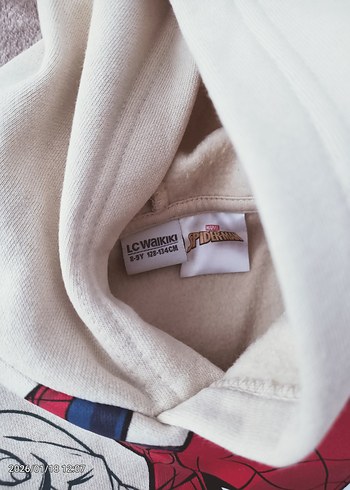 Lcw Erkek Çocuk Marvel Baskılı Kapüşonlu Sweatshirt Bej Rengi - Görsel 4