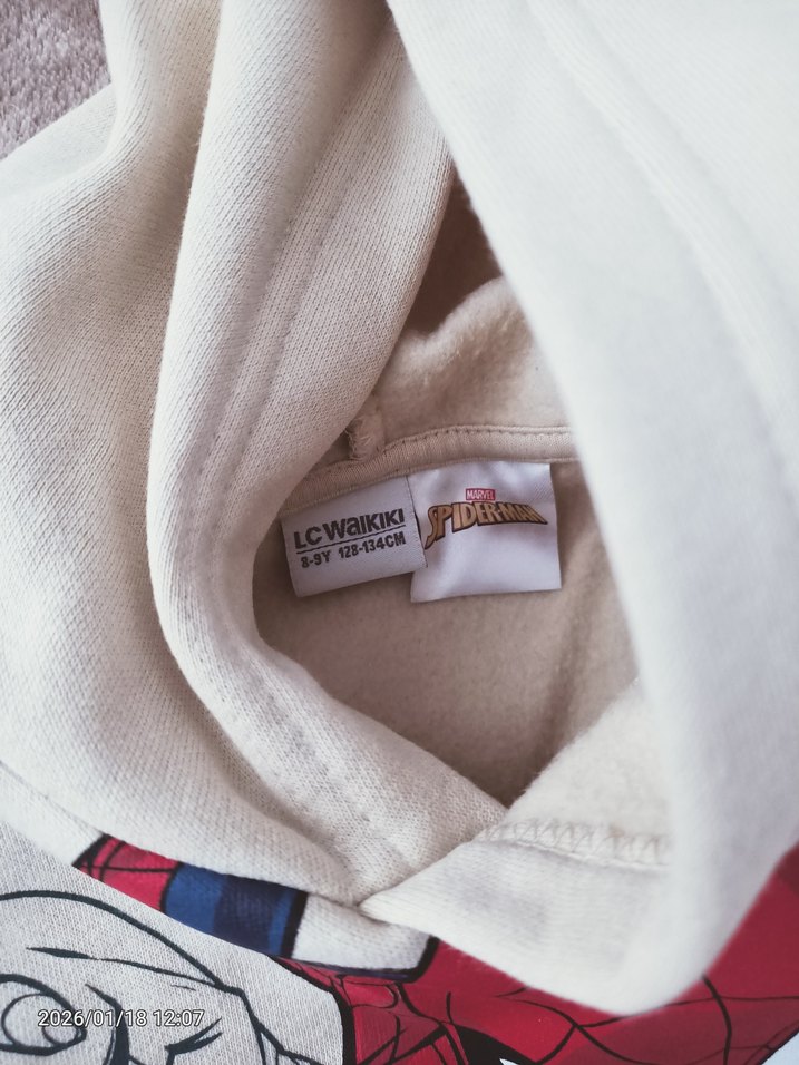 Lcw Erkek Çocuk Marvel Baskılı Kapüşonlu Sweatshirt Bej Rengi - Görsel 4