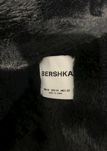 Bershka Kürklü Siyah Biker Deri Ceket